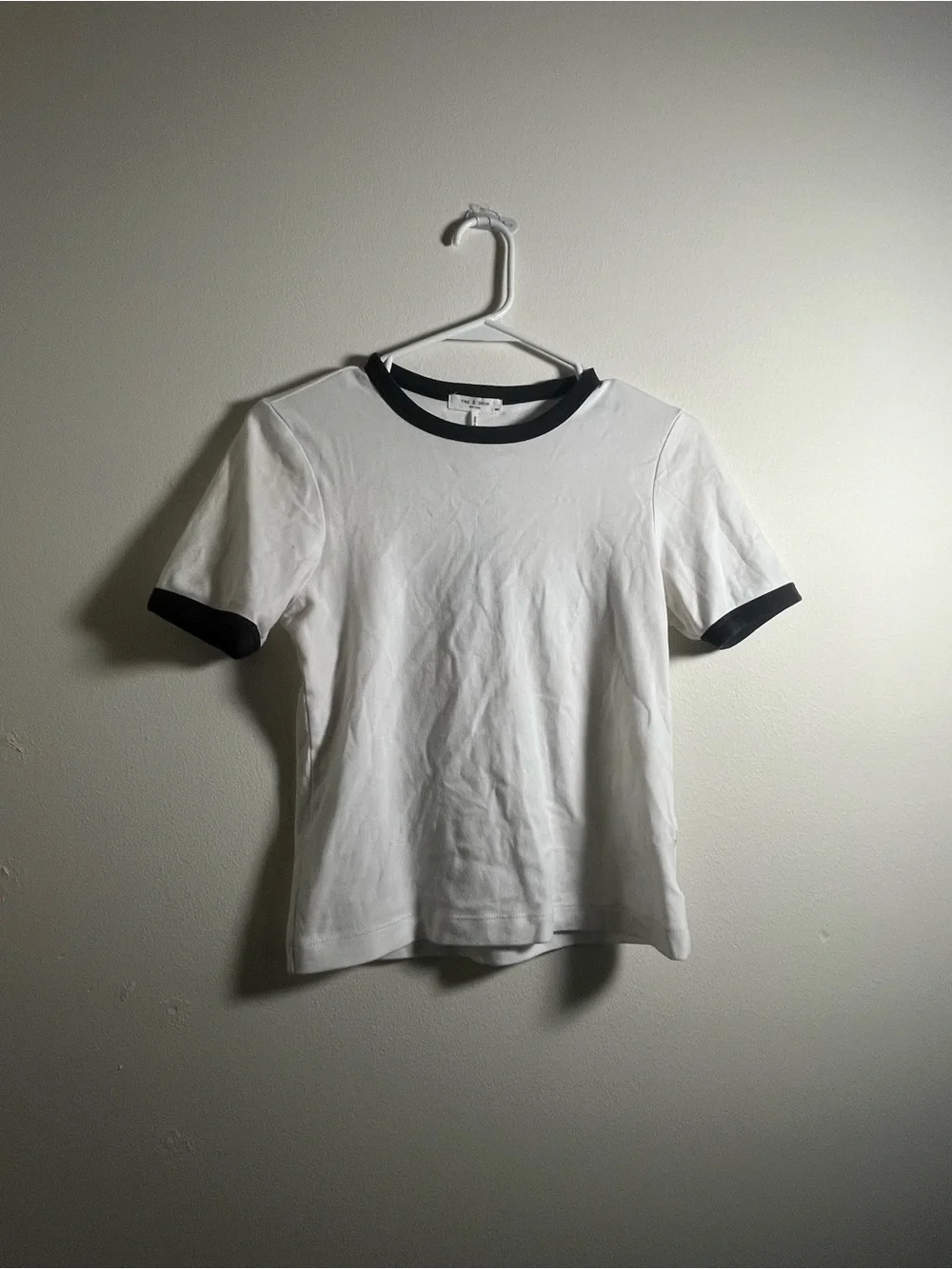 NEW Rag & Bone Mia Ringer Crewneck T-shirt in White Size Small - Picture 3 of 7